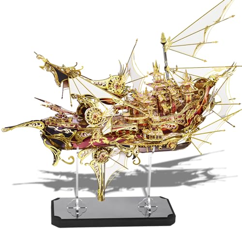Piececool 3D Metal Puzzles, Nine Heavens Boat Models Kits to Build for Adults, Difficult Brain Teaser DIY Crafts Assemble Ship Building Kits Gifts for Man Women Family Time - color: Nine Heavens Boat
