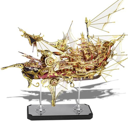 Piececool 3D Metal Puzzles, Nine Heavens Boat Models Kits to Build for Adults, Difficult Brain Teaser DIY Crafts Assemble Ship Building Kits Gifts for Man Women Family Time - color: Nine Heavens Boat