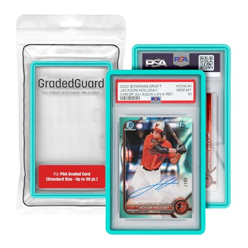 GradedGuard PSA Card Slab Protector Case, Standard PSA Size, Impact Resistant TPU Holder, Drop & Scratch Proof Frame for Graded Sports TCG Collectible Trading Cards. (Mint) - color: Mint
