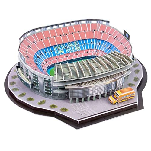 Classic Football Stadium Puzzle,3D Puzzle Soccer Club Venues,3D Paper Model Building Puzzle Kit, Soccer Souvenir Gift,Handmade Puzzle Ornaments，Cardboard Model (Camp NOU Stadium) - color: Camp Nou Stadium