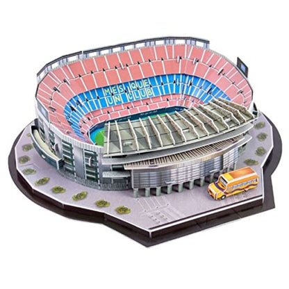 Classic Football Stadium Puzzle,3D Puzzle Soccer Club Venues,3D Paper Model Building Puzzle Kit, Soccer Souvenir Gift,Handmade Puzzle Ornaments，Cardboard Model (Camp NOU Stadium) - color: Camp Nou Stadium