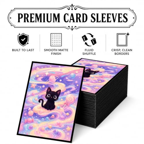 MTG Card Sleeves Matte -100 PCS Trading Card Game, Size 2.6 x 3.6 inches, Suitable for All TCG Card Games Protective (Cosmic Purrs) - color: Cosmic Purrs