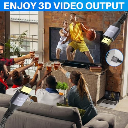 8K HDMI 2.1 Cable 10 FT, Real Certified 48Gbps Ultra High Speed HDMI® Cable, Braided Cord, Supports 10K 8K@60Hz 4K@120Hz, eARC, HDR 10, HDCP 2.2&2.3, Compatible with TV PS5 X-box Projector Monitor - size: 10FT, style: 1 Pack