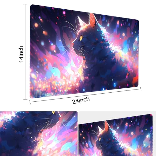 Board Game 14x24in MTG Playmat Compatible for OCG CCG RPG TCG Playmats (Colorful Cat 1) - color: Colorful Cat 1