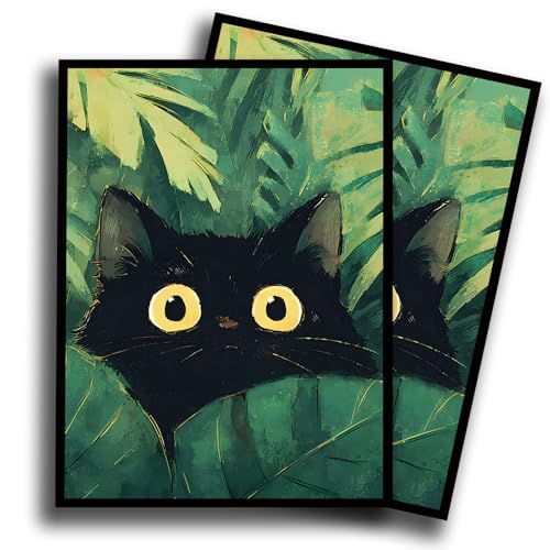 Fantasy Card Sleeves Compatible with MTG Trading Card Game, 100 Matte Protective Sleeves for TCG Cards, Anti-Slip Shuffled Deck Protector Sleeves for Standard Size Cards (Leafshade) - color: Leafshade