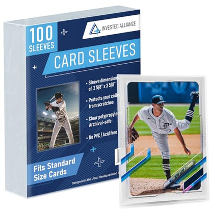 Premium Penny Sleeves for Trading Cards | Soft Trading Card Sleeves for Baseball Cards, Ultra Clear Plastic Pro Sports Card Sleeve, Football, MTG Collector Sleeve (Standard + Thick Options Available) - style: Standard - 100 Count