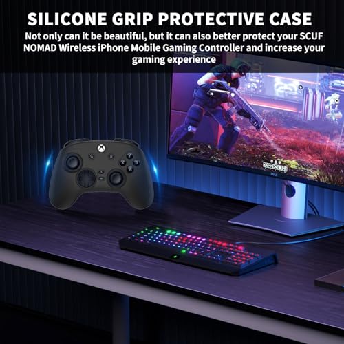 Silicone Grip Skin for Razer Wolverine V3 Gaming Controller, Protective Cover Compatible with Razer Wolverine V3 Pro Wireless, Gaming Controller Skin with Lanyard (BLACK) - color: BLACK