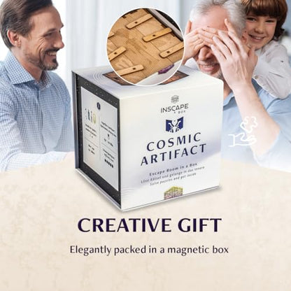 INSCAPE Cosmic Artifact Cluebox Puzzle Box for Adults Escape Room in A Box | Extremely Hard Difficulty - 3D Wooden Design With Hidden Compartments - Brain Teaser Game For Experienced Puzzlers - Gift