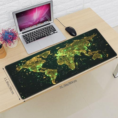 Extended Gaming Mouse Pad, Large Mouse Mat, XL Desk Pad for Keyboard and Mouse, Non-Slip Rubber Base & Stitched Edges for Gamer Office 31.5x11.8 in - color: 2