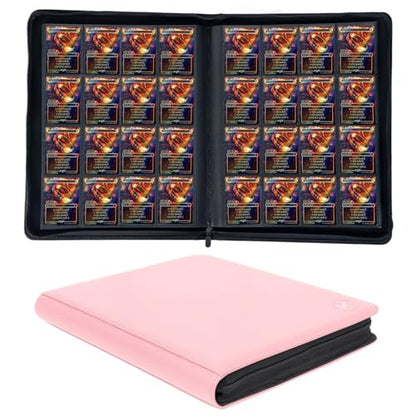 1000+ Pockets Trading Card Binder, 16-Pocket Card Ablum Compatible with MTG,Sports Cards & Other Standard Size Trading Cards (Pink) - color: Pink