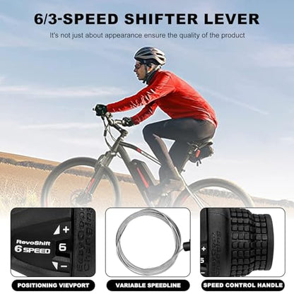 Bike Gear Shifters 3×6 Speed Left SL-RS25 18S Shift Lever Bicycle Twist Grip Thumb Gear Shifter for MTB Folding Mountain Bike - size: RS25-3x6