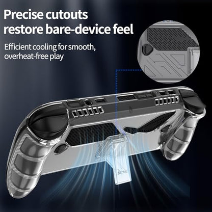 Protective Case with Kickstand for ASUS ROG Xbox Ally X 2025 - Shockproof TPU Cover with Stand, Non - Slip & Anti- Collision Handheld Game Console Accessories (Transparent) - color: transparent