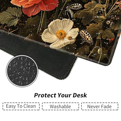 Garden with Flowers and Insects for MTG & TCG Playmat Mouse Pad,BFDHGQZC 24" x 14" Game Mat for MTG/RPG/CCG Trading Card Game Playmats Table Mat Perfect for Card Games Video Games Computer Office - color: Garden With Flowers and Insects