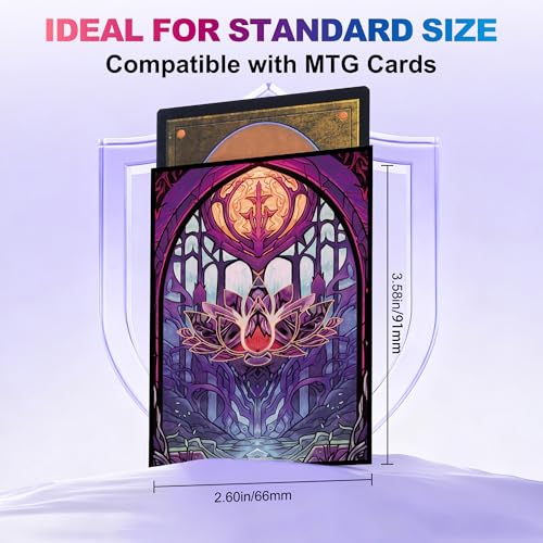 UAONO MTG Card Sleeves 100ct - Lotus - Art Card Sleeves Deck Protector, Clear Front & Matte Textured Back, Sleeves for Magic The Gathering - color: Lotus