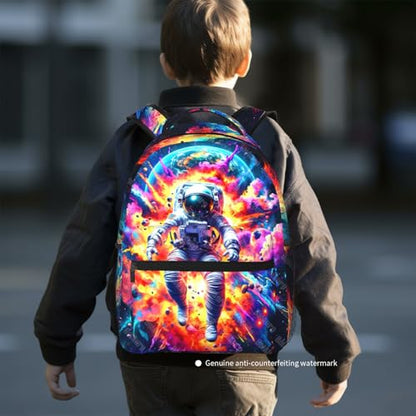 School Backpack for Boys- Astronaut Backpacks Boys Backpack for Kids Children Teens Elementary Middle School - Students Bookbag Ages 6-18, Astronaut Bookbag Travel Back Pack - color: Astronaut