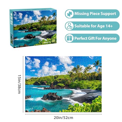 500 Piece Puzzles for Adults, Beach Jigsaw Puzzle 500 Pieces, Seaside Puzzles 500 Pieces for Adults, Ocean Jigsaw Puzzle, Funny Challenging Great Gift for Family Friends, 21 x 15 in - style: Hawaii Puzzle