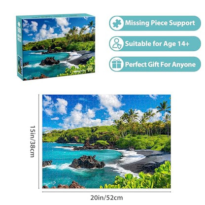 500 Piece Puzzles for Adults, Beach Jigsaw Puzzle 500 Pieces, Seaside Puzzles 500 Pieces for Adults, Ocean Jigsaw Puzzle, Funny Challenging Great Gift for Family Friends, 21 x 15 in - style: Hawaii Puzzle