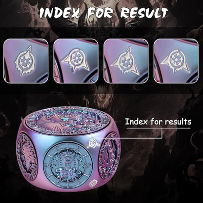 DNDND Spinner D&D Dice, Unique 8-in-1 Hexagonal Metal DND Dice with Dual D20 Monster Themed Dice Set for DND Dungeons and Dragons, Dungeon Masters with Collectible Gift Tin (Chameleon) - color: Chameleon