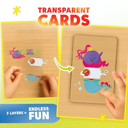 Kidrox Mix & Match Character Building Flash Cards, Transparent Layerable Learning Cards, 45 Pack - style: Mix & Match