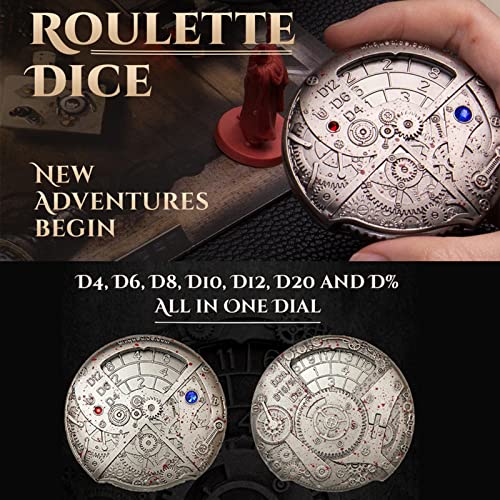 Spinner DND Dice Set, Metal Roulette D&D Dice with Gift Box, Dungeon and Dragon RPG Role Playing Gaming Dice