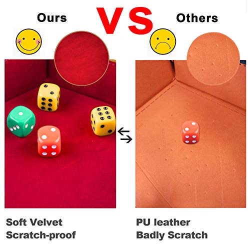 SIQUK 2 Pieces Dice Tray PU Leather Dice Folding Hexagon Tray Dice Holder for Dice Games Like RPG, DND and Other Table Games (Red and Royal Blue) - color: Red and Royalblue