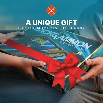 Large Turquoise Backgammon Set for Adults - Classic Board Game for 2 Players Adults and Kids - Premium 15 Inch Backgammon Board with 32 Playing Pieces in Quality PU Leather Case - style: Premium Turquoise