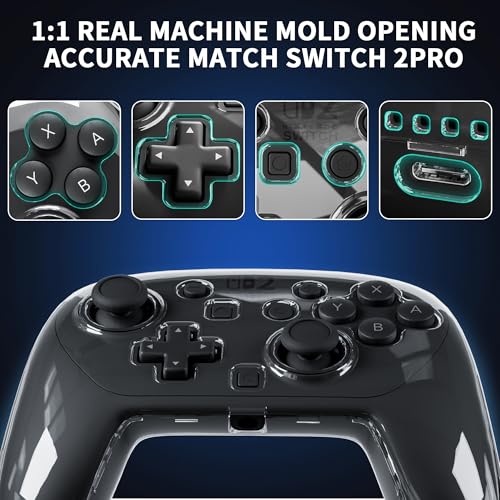 FANPL Case for Nintendo Switch 2 Pro Controller, Clear Hard Cover for Switch 2 Pro - Comfortable Grip
