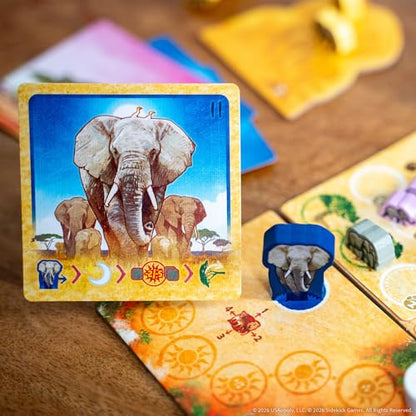 Tembo: Survival On The Savanna Board Game, Guide Your Elephant Herd Across Dangerous Terrain, A Cooperative Strategic Game for Families and Adults, Solo Campaign Included, 1-4 Players, Ages 10+