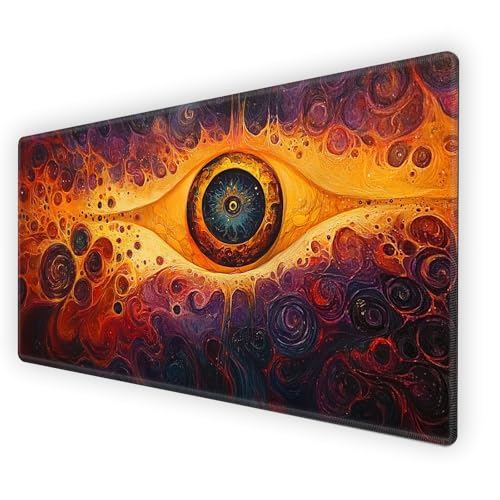 Card Playmat with Free Storage Bag MTG Playmat Regular | 28x16 Smooth Surface TCG Board Game Mat for Cards | Stitched Edges, Non-Slip Rubber Base - Cosmic All Seeing Eye - color: Cosmic All Seeing Eye, size: 16W*28L Regular