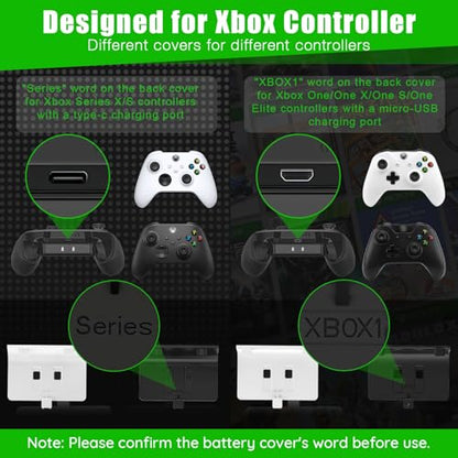 KEKUCULL Dual Dock Charging Station Compatible with Xbox Series X/S, Xbox One/One X/One S Controllers, Efficient Xbox Controller Charger with 2 * 1100mah Rechargeable Controller Battery Packs(White) - color: White