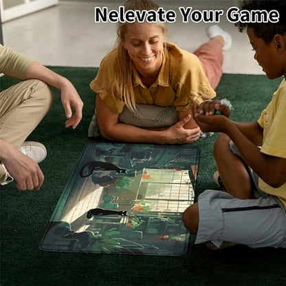 Card Mat for MTG & TCG Playmat,Black Cats | 24" x 14" Non-Slip Card Game Mat with Stitched Edges, Waterproof Desk Table Mat & Oversized Mouse Pad for Gaming & Office