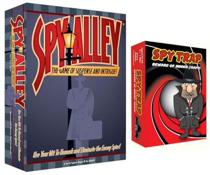 Spy Alley + Spy Trap Bundle: Family Friendly Strategy Board + Card Games.