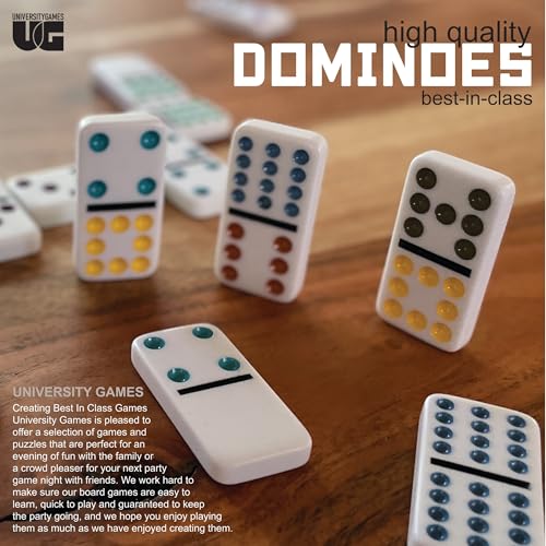 Front Porch Classics Spinner Dominoes Travel Tin Family Game Set, Ages 8+
