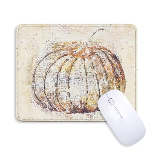 Fall Farmhouse Mouse Pad for Desk 9.5x7.9 Inch - color: Pumpkin