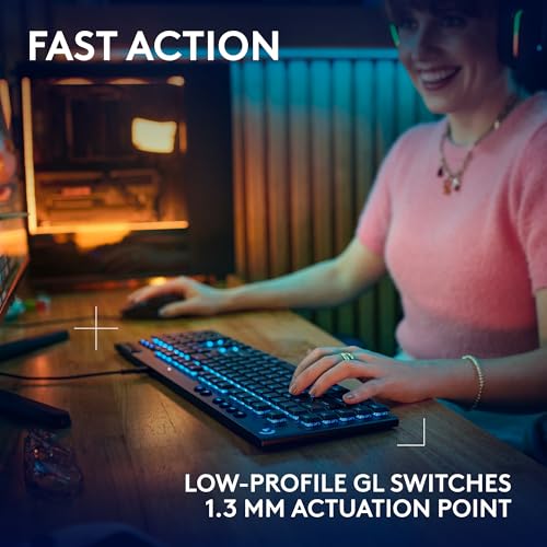Logitech G915 X Wired Mechanical Gaming Keyboard, Double-Shot PBT Keycaps, Fully Programmable Keys, RGB Backlit Mac/PC Gaming Keyboards, Aluminum Finish, GL Tactile Switches, Black (Renewed) - style: Wired