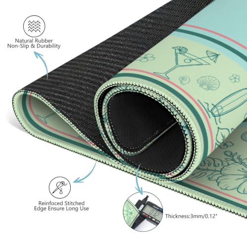 Summer Green Mahjong Mat for Table, 31.5 * 31.5in Anti Slip Mahjong Table Cover, Noise Reduction, Neoprene Mah jongg Mat with Carrying Bag & 3 Dices, Hawaiian Tropical Poker Board Tile Games Mats - color: Ducks