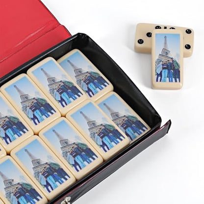 WE Games Personalized Double 6 Domino Set in Vinyl Case, Dominoes Set for Adults, Customized Gifts