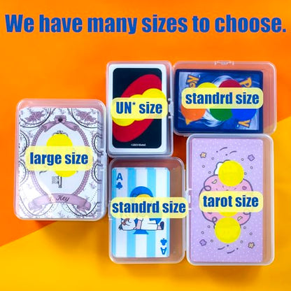 JINUPHION 4 Pcs Playing Card Case, for Go Fish/Old Maid/Oracle Card/Other Larger Than Standard Size Cards, Plastic Clear Card Deck Box Storage, 4 1/2" × 3 1/4" × 1 1/8" (NO Cards) - size: 4 pcs Large