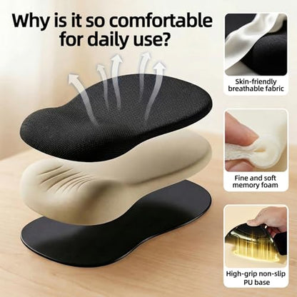 Ergonomic Mouse Pad with Wrist Rest, Memory Foam Wrist Support Mousepad with Non-Slip PU Base, Pain Relief Mouse Pads for Office Gaming & Home (Black) - color: Black