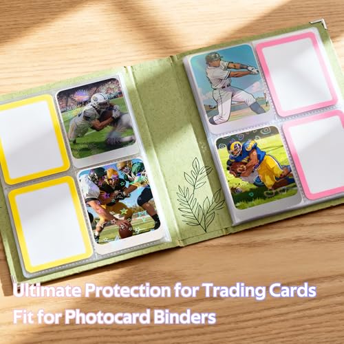 200pcs Holographic Card Sleeves 66x91mm Cute Photocard Sleeves Laser Flashing Trading Card Sleeve for MTG, TCG, Baseball, Football, Game Cards Collectors Heavy Duty 4 Mil Protector PP 4 Designs - style: Front Holographic Back Clear