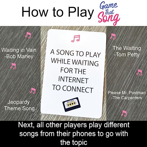 Game That Song 80's Mix Expansion - 50 New Cards - Music Card Game for Family, Adults, and Teens. Hilarious, Addictive, and Competitive Fun for Game Nights! - style: 80's Expansion