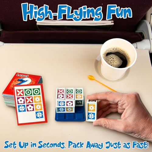 Funwares Match Frenzy: Portable Pattern Matching Puzzle Game, Family Mini Board Games, Perfect for Travel & Home Play, Road Trip Activities for Kids and Adults, Quick Set-Up - style: 4-Player