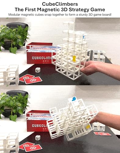 DesignNest CubeClimbers - Magnetic 3D Strategy Board Game Modular Cube Stacking Family& Party Game Adults & Kids Build, Stack, Push & Climb to Win