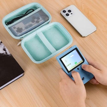 TOCCOOL Handheld Game Console Carrying Case, Protective Travel Retro Mini Game Box for Charging Cable, Earphones, Batteries and Accessories (Lake Blue) - color: Blue