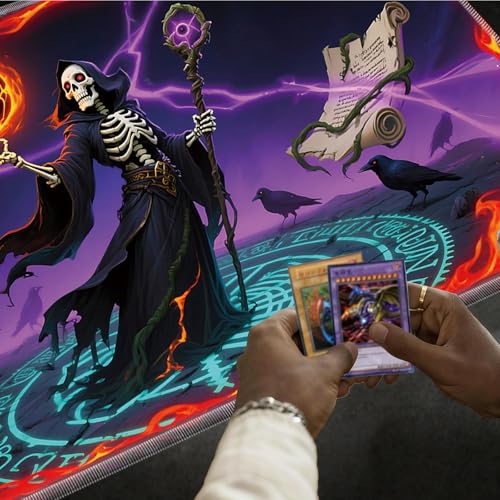 for MTG Playmat, for TCG Play Mat, 24 x 14 inches, Magic Game Card Mat Commander Playmat,Trading Card Inked Game Mat,Battle Game Rubber Non-Slip Mat - Skull Mage - color: Skull Mage