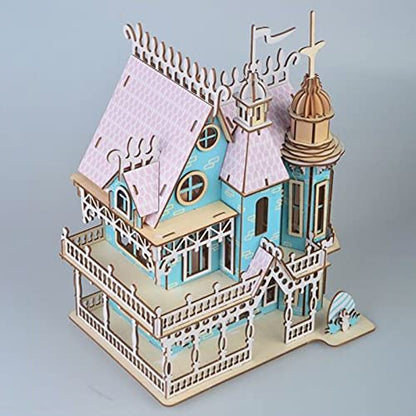 3D Puzzle Dollhouse for Kids, 3D Jigsaw Dollhouse Puzzle for Girls - Educational Paper Craft Toys for Game Xmas Birthday Easter Gifts, Easy to Assemble ，174pcs - color: Dream Villa