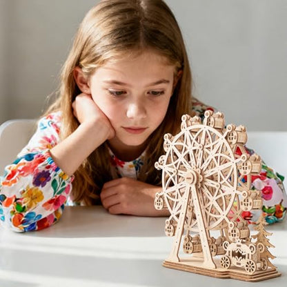 Ferris Wheel 3D Wooden Puzzle DIY Building Model Kit | For Adults, Xmas Gift - style: Ferris Wheel