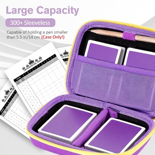 ProCase Hard Playing Card Game Carrying Case, Holds 300+ Cards -Purple | Travel Storage Box, Compatible with UNO, Five Crowns, SKYJO, PlayMonster and More Card Games, Case Only - color: Purple