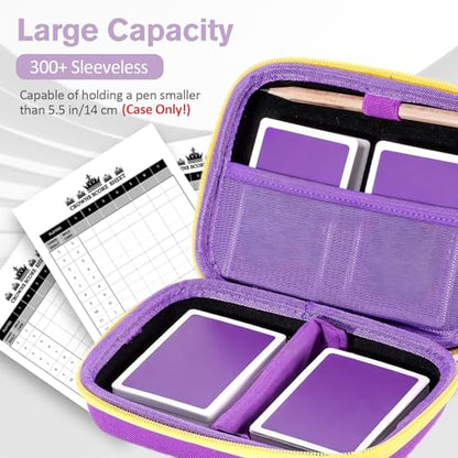 ProCase Hard Playing Card Game Carrying Case, Holds 300+ Cards -Purple | Travel Storage Box, Compatible with UNO, Five Crowns, SKYJO, PlayMonster and More Card Games, Case Only - color: Purple