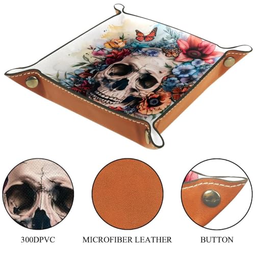 Skull Florals Butterfly Dice Tray Dice Rolling Tray Folding Dice Holder for Dice Games, Like RPG, DND and Other Table Games - color: Multi 19